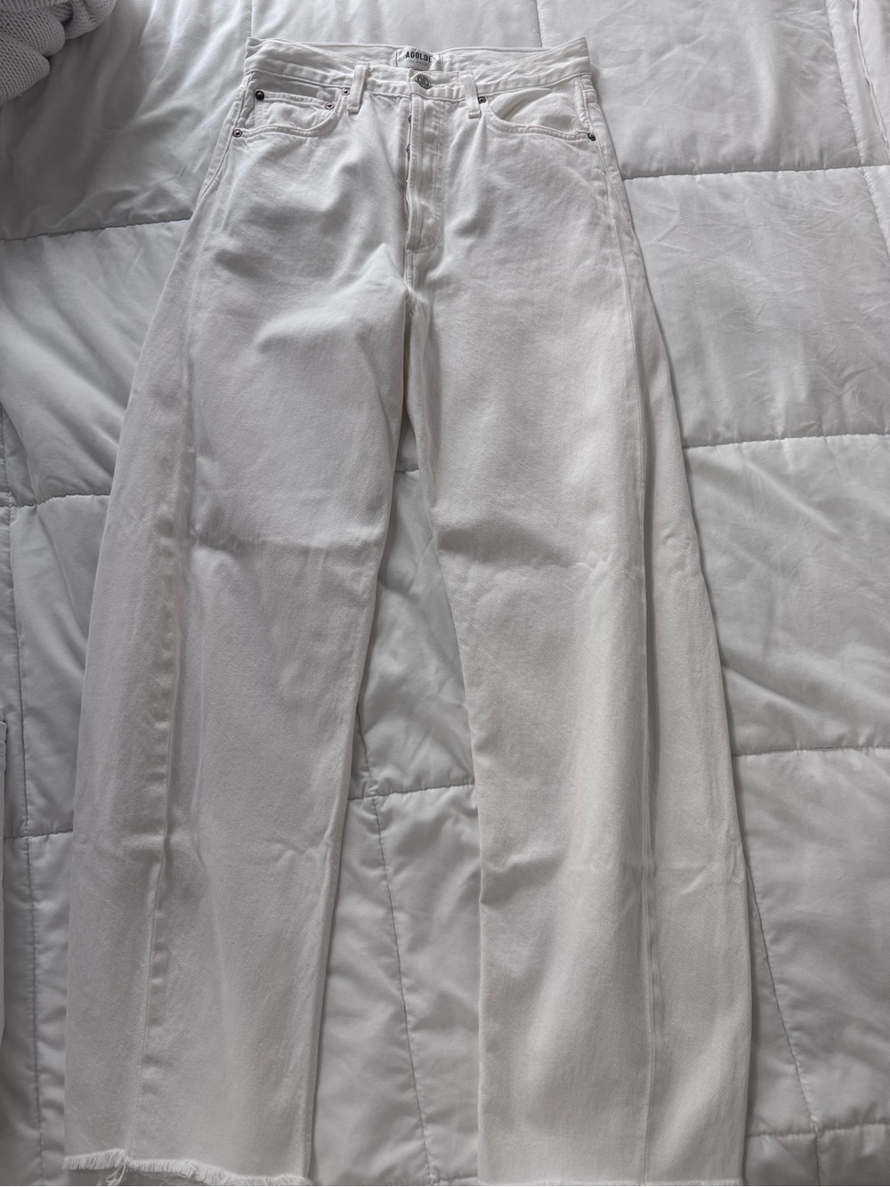Agolde White Wide-Leg Jeans - Picture 2 of 8